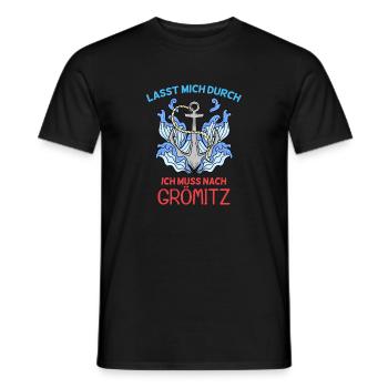 Grömitz Spruch - Männer T-Shirt - Schwarz - Vorne - AI Model Male 178 light (178cm)