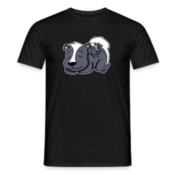 Skunk Family - Skunk avec bébé - T-shirt homme - noir - Devant - AI Model Male 178 light (178cm)