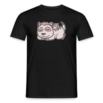 Meerkat Family - Meerkat with baby - Men's T-Shirt - black - Front - AI Model Male 178 light (178cm)