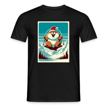 Vintage Murmeltier Ski-Logo - Männer T-Shirt - Schwarz - Vorne - AI Model Male 178 light (178cm)