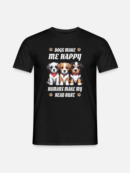 Dogs make me happy... - Men's T-Shirt - black
