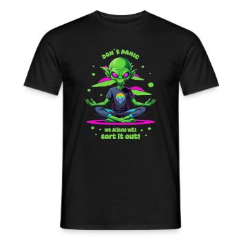 Alien Regulates this ! - Men's T-Shirt - black - Front - AI Model Male 178 light (178cm)