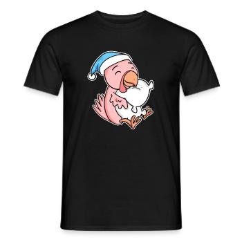 poulet avec oreiller et bonnet somnolent - T-shirt homme - noir - Devant - AI Model Male 178 light (178cm)