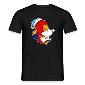 Perroquet avec oreiller et bonnet somnolent - T-shirt homme - noir - Devant - AI Model Male 178 light (178cm)