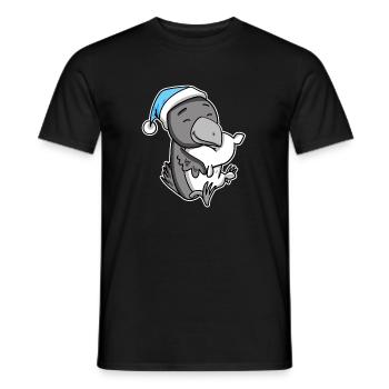 Corbeau avec oreiller et bonnet somnolent - T-shirt homme - noir - Devant - AI Model Male 178 light (178cm)