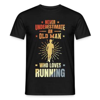Runner Grandfather - Men's T-Shirt - black - Front - AI Model Male 178 light (178cm)