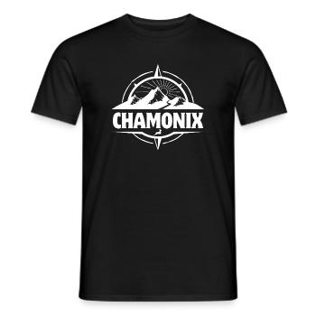 Chamonix, ski resort, ski slope - Men's T-Shirt - black - Front - AI Model Male 178 light (178cm)