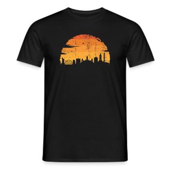 Sunset Skyline Silhouette - Men's T-Shirt - black - Front - AI Model Male 178 light (178cm)