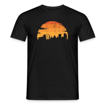 Silhouette d’horizon du coucher de soleil - T-shirt homme - noir - Devant - AI Model Male 178 light (178cm)
