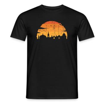Sunset Skyline Silhouette - Men's T-Shirt - black - Front - AI Model Male 178 light (178cm)
