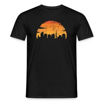 Golden Skyline Sunset - Men's T-Shirt - black - Front - AI Model Male 178 light (178cm)