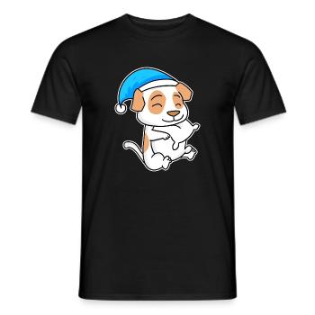 Jack Russell Terrier Sleeping Fatigue Dog - Men's T-Shirt - black - Front - AI Model Male 178 light (178cm)