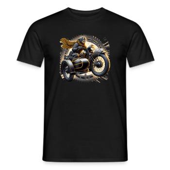 Auf zu neuen Abenteuern - Männer T-Shirt - Schwarz - Vorne - AI Model Male 178 light (178cm)
