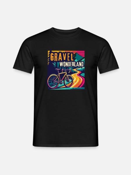 Lebendige Gravelbike Wunderland Fahrradkunst - Männer T-Shirt - Schwarz
