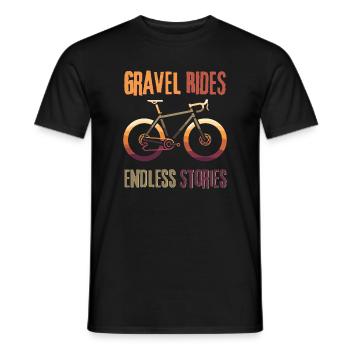 Gravel Bike Rides Endless Stories Tee - T-shirt homme - noir - Devant - AI Model Male 178 light (178cm)