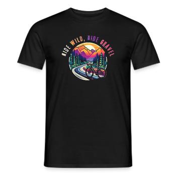 Wild Ride Gravel Bike Adventure - Men's T-Shirt - black - Front - AI Model Male 178 light (178cm)