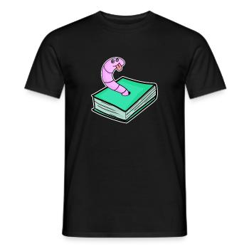 Book Worm - Men's T-Shirt - black - Front - AI Model Male 178 light (178cm)