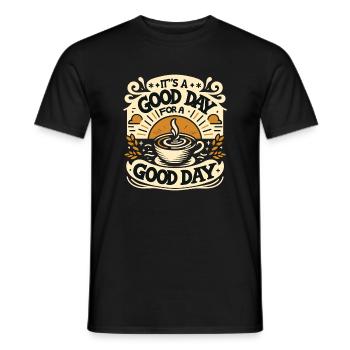 Guter Tag Kaffeezauber Motiv - Männer T-Shirt - Schwarz - Vorne - AI Model Male 178 light (178cm)