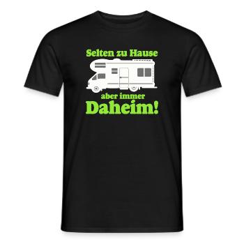 Wohnmobil,Camping,Fun Shirt,Wohnmobil daheim(25) - Männer T-Shirt - Schwarz - Vorne - AI Model Male 178 light (178cm)