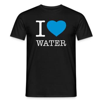 I LOVE WATER Wasser - Männer T-Shirt - Schwarz - Vorne - AI Model Male 178 light (178cm)