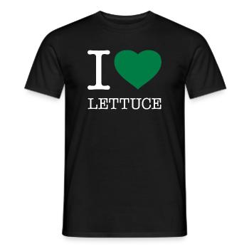 I LOVE LETTUCE Salad - Men's T-Shirt - black - Front - AI Model Male 178 light (178cm)