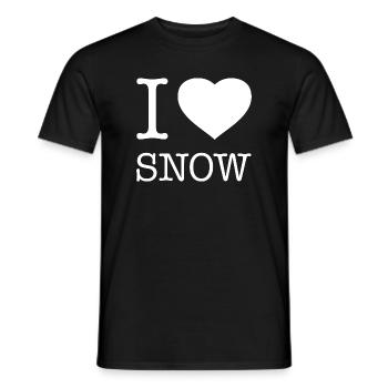 I LOVE SNOW - Männer T-Shirt - Schwarz - Vorne - AI Model Male 178 light (178cm)