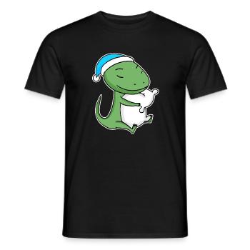 Lézard avec oreiller et bonnet somnolent - T-shirt homme - noir - Devant - AI Model Male 178 light (178cm)