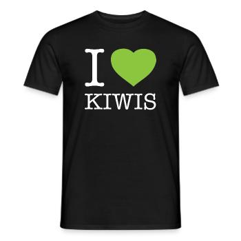 I LOVE KIWIS - Männer T-Shirt - Schwarz - Vorne - AI Model Male 178 light (178cm)