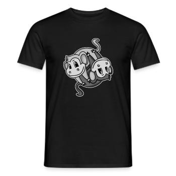 Yin Yang Zeichen Affe - Männer T-Shirt - Schwarz - Vorne - AI Model Male 178 light (178cm)