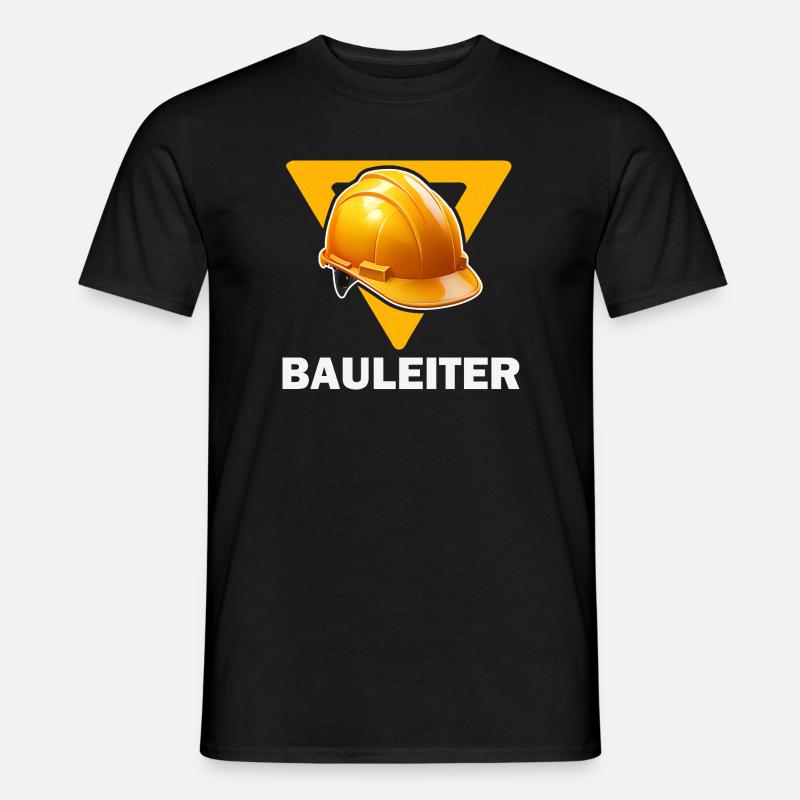 Baustellenleiter Bauhelm - Männer T-Shirt - Schwarz
