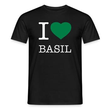 I LOVE BASIL Basilikum - Männer T-Shirt - Schwarz - Vorne - AI Model Male 178 light (178cm)