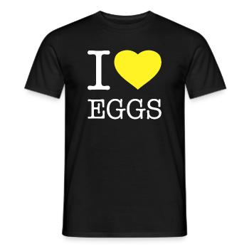 J’ADORE LES OEUFS - T-shirt homme - noir - Devant - AI Model Male 178 light (178cm)