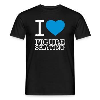 I LOVE FIGURE SKATING Eiskunstlaufen - Männer T-Shirt - Schwarz - Vorne - AI Model Male 178 light (178cm)