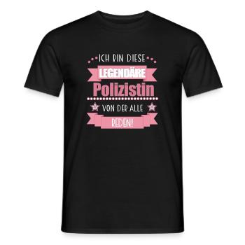 Lustiger Spruch für Polizistin – Geschenkidee - Männer T-Shirt - Schwarz - Vorne - AI Model Male 178 light (178cm)