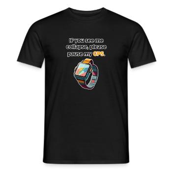 GPS Pause Meme Uhr - Männer T-Shirt - Schwarz - Vorne - AI Model Male 178 light (178cm)
