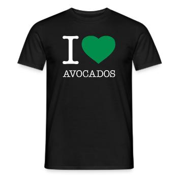 J’AIME LES AVOCATS Avokados - T-shirt homme - noir - Devant - AI Model Male 178 light (178cm)