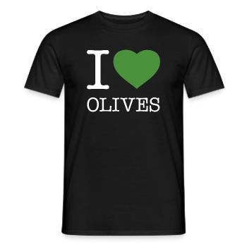 I LOVE OLIVES Oliven - Männer T-Shirt - Schwarz - Vorne - AI Model Male 178 light (178cm)