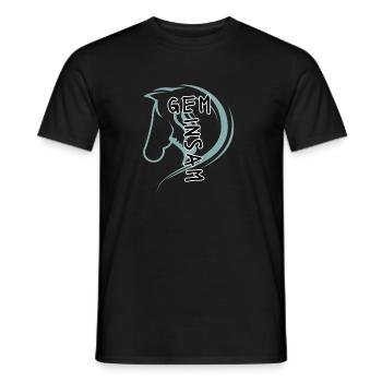 Pferdekopf mit Spruch Gemeinsam - Männer T-Shirt - Schwarz - Vorne - AI Model Male 178 light (178cm)