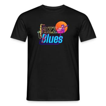 Musique Jazz et Blues | Ressentez la musique - T-shirt homme - noir - Devant - AI Model Male 178 light (178cm)