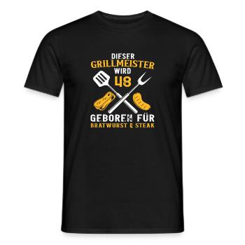 Lustig Griller Grillen Grill 48 Geburtstag Spruch - Männer T-Shirt - Schwarz - Vorne - AI Model Male 178 light (178cm)