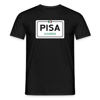 Ortsschild von Pisa - Männer T-Shirt - Schwarz - Vorne - AI Model Male 178 light (178cm)