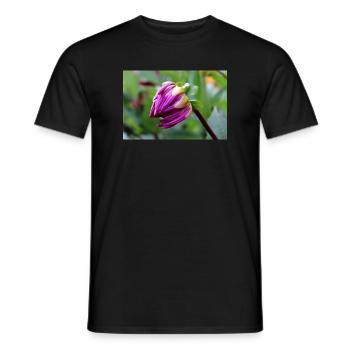 Dahlia Red Violet Blossom ,Flower - Men's T-Shirt - black - Front - AI Model Male 178 light (178cm)