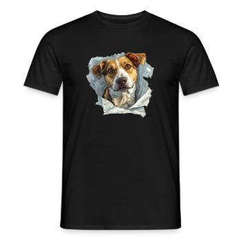 Chien Chiens Tête de chien Amoureux des chiens Propriétaires de chiens - T-shirt homme - noir - Devant - AI Model Male 178 light (178cm)