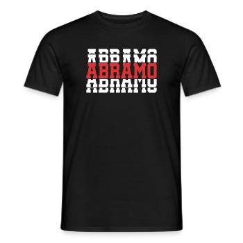Abraham T-Shirt mit gestapeltem Text Geschenkidee - Männer T-Shirt - Schwarz - Vorne - AI Model Male 178 light (178cm)