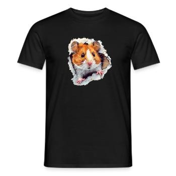 Hamster Hamsterkopf Goldhamster Zwerghamster - Männer T-Shirt - Schwarz - Vorne - AI Model Male 178 light (178cm)