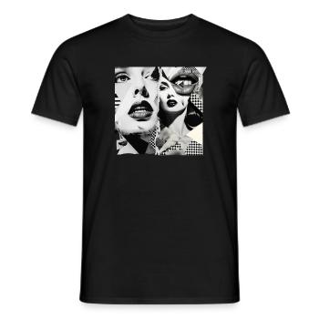 picture fragments design - Men's T-Shirt - black - Front - AI Model Male 178 light (178cm)