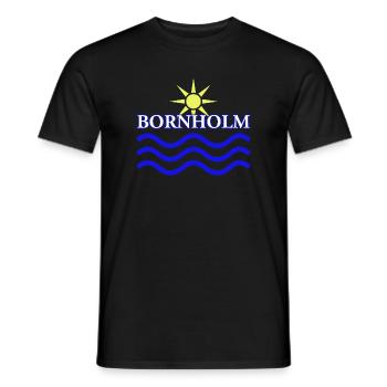BORNHOLM-Sun Water - Männer T-Shirt - Schwarz - Vorne - AI Model Male 178 light (178cm)