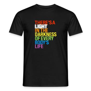 Il y a une lumière / Es gibt ein Licht à Dunkeln - T-shirt homme - noir - Devant - AI Model Male 178 light (178cm)