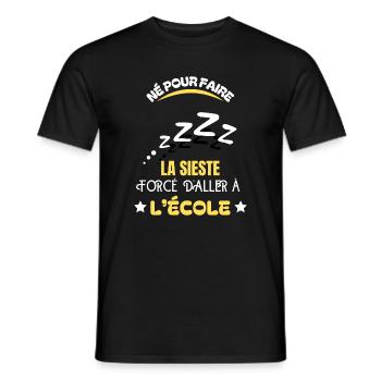 La Sieste Forcée À l'École - T-shirt homme - noir - Devant - AI Model Male 178 light (178cm)