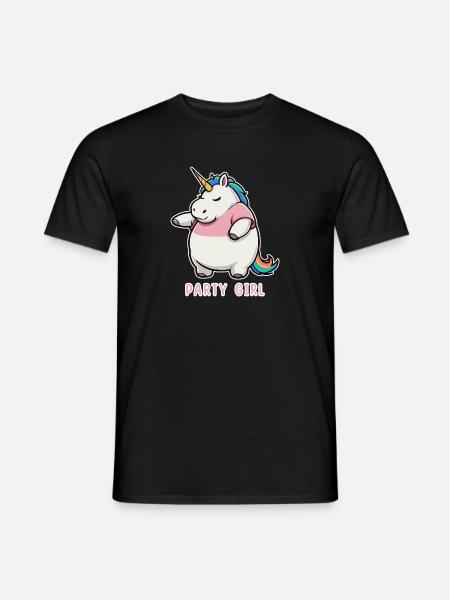 Einhorn Party Girl - Männer T-Shirt - Schwarz